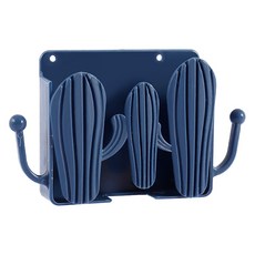 仙人掌充電線壁掛收納架, 藍色, 1個