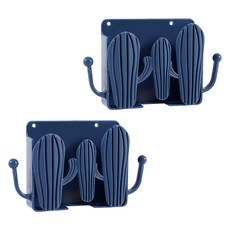 선인장 충전기 케이블 벽걸이 정리, 블루, 2개