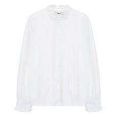 에이비에프지 여성용 면 하이넥 프릴 블라우스 AFZ5ZB31A (24SS백화점 정상)