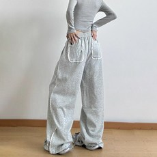 MEICHEL 女款蕾絲寬版鬆緊帶長褲 10089