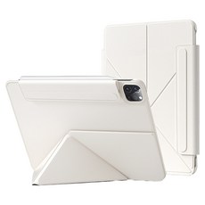 태블리스 아이패드 모서리 보호 폴리오 플립 커버 케이스 IL-16, 크림, 1개