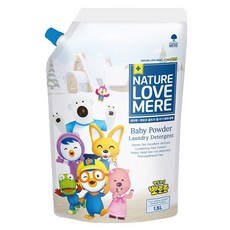 NATURE LOVE MERE Pororo 超濃縮凝膠嬰兒洗衣精 補充包, 1.5L, 1個