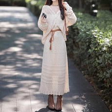 Paperments 女性民族風長版針織兩件式套裝 10178