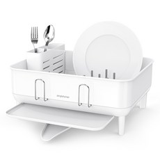 simplehuman 豪華緊湊型碗盤瀝水架 SPH-KT1208DC, 1層, 全白色, 1個