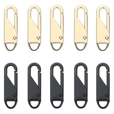 모나코올리브 초간편 지퍼 손잡이 2종 x 5p 세트, 골드 + 블랙, 1개