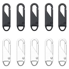 모나코올리브 초간편 지퍼 손잡이 2종 x 5p 세트, 블랙 + 실버, 1개
