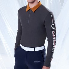 Gospheres 男款撞色領長袖POLO衫 PM2FLT10