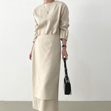 Paperments 泡泡袖層次感可拆式裙擺連身裙 10110, 象牙白