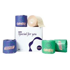 GREU Good Reason 禮品 天然紙漿 3層 獨立包裝 捲筒衛生紙, 4捲, 1套, 25m