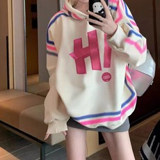 메이첼 여성용 코니 하이 라인 오버핏 후드 티셔츠 10110