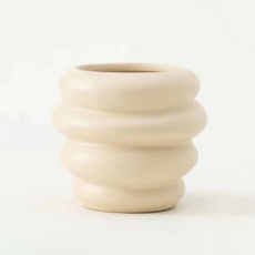 Inart 室內裝飾蘭花4層甜甜圈花盆, 奶油色, 1個