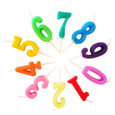 BLP 派對數字蠟燭10種套組, 1套, 混合色