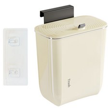 防臭掛式廚房垃圾桶 7L, 奶油象牙白