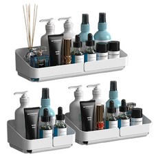 PEONIST 免鑽孔浴室層架3件組, 1套, 白色