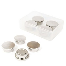 超強力按鈕型磁鐵掛鉤 小, 銀色, 8個