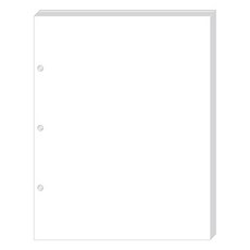 모노라이크 3공 바인더 스크랩북 내지 리필, 01 화이트, 12매