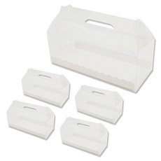 INP 手提透明前開式瑞士捲蛋糕盒 + 底座組合 大 27 x 11 x 10 cm, 5套, 白色