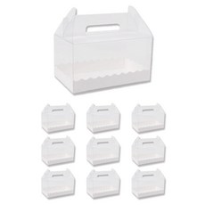 INP 手提透明前開式蛋糕捲盒 + 托盤組 小 13 x 8 x 10 cm, 10套, 白色