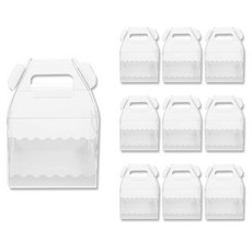 INP手提透明前開式麵包盒+底座組 中 15*15*12cm, 10組, 白色