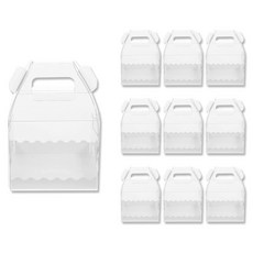 INP 手提透明前開式烘焙盒 + 底座套組 中 15 x 15 x 12 cm, 10套, 白色