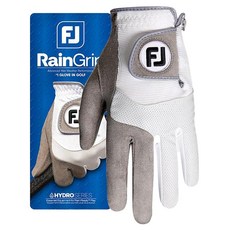 FootJoy 男性用 New RainGrip 高爾夫手套 左手用, 白色 + 灰色, 1個