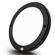 安裝簡易 LED 圓形黑色感應燈 20W 晝光色, 1個