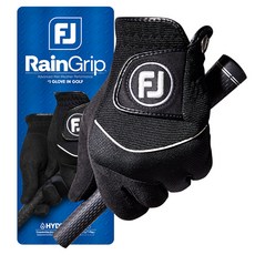 FootJoy 男士用 New Raingrip 高爾夫手套 雙手用, 黑色, 1個