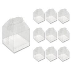 INP 手提透明前開式烘焙盒 + 託盤組 大 15 x 15 x 18 cm, 10套, 白色