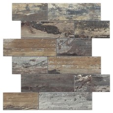 아이케이 점착식 카페 주방 벽 럭셔리 메탈 타일 빈티지 우드 패널 IMT013, 1개, 혼합색상