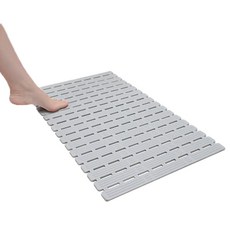 D.fave 運動風浴室防滑墊 40 x 68 cm, 淺灰色, 1個