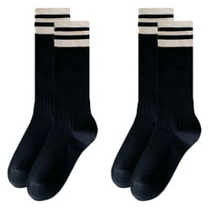 소니오 여성용 더블라인 심플 니삭스 2족 세트