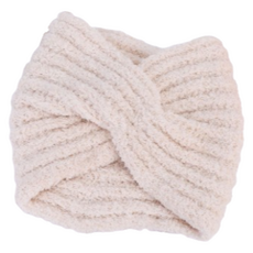 柔軟細纖維洗臉髮帶 21*15cm, 米色, 1個