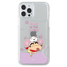 코쿼드 짱구 플레이 반투명 카드 슬림 휴대폰 케이스