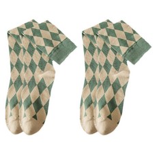 소니오 여성용 아가일 다이아 니삭스 2족 세트