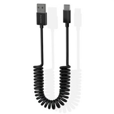 애니존 상도아이앤티 A타입-C타입 USB 초고속 충전 스프링 케이블 66W ANY-SC18M-UC, 블랙, 1개, 1.8m