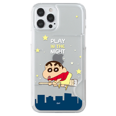 코쿼드 짱구 플레이 반투명 카드 슬림 휴대폰 케이스