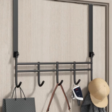 小麥購物 單層門後掛勾 C499 211g, 黑色, 2個