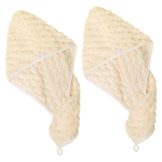 Gguji 強效吸水髮巾 25 x 65 cm, 2個, 奶油色