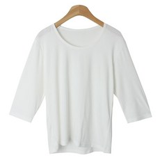 Andaromi 女款U領素色八分袖T恤