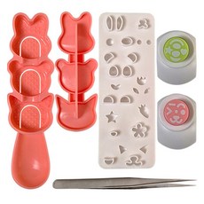 Cuteme 兔子 熊 貓咪 3入飯糰模具組, 1套, 混合色