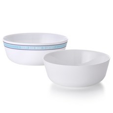 Corelle Brands 康寧餐具 Pyrex 牛奶玻璃 牛奶白 Good Food Diner 冷麵碗 2件組, 1套, 白色