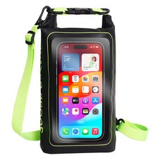 ZELSEN 多用途乾式防水智慧型手機分離口袋斜背包 2L, 螢光黑, 1個