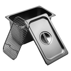 hwayoung STS 304 不鏽鋼調理盤套組 1/4, 1套, 主體 + 蓋子 + 瀝水網