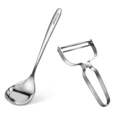 Kitchen-Art 不鏽鋼迷你湯勺 65 x 215 mm + 高麗菜刨絲刀 140 x 90 mm 套組, 1套, 迷你湯勺 + 高麗菜刨絲刀, 單一顏色