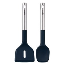 sillymann The Bold矽膠烹飪工具 2件組, 1套, 料理匙 + 鍋鏟, 午夜藍