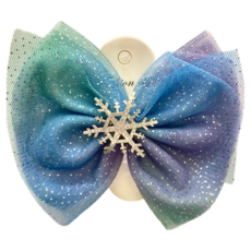 SY 兒童公主系壓夾 蕾絲雪花, 深藍色