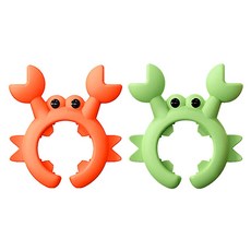 아루아 실리콘 꽃게 조리도구 국자 받침대, 오렌지, 그린, 2개