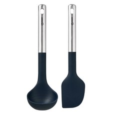 sillymann The Bold 矽膠廚具2件組, 1套, 湯勺 + 刮刀, 午夜藍