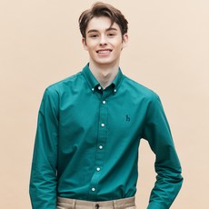 헤지스 남성용 아이코닉 솔리드 면 옥스포드 셔츠