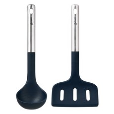 실리만 더볼드 실리콘 조리도구 2종 세트, 와이드뒤집개 + 국자, 미드나잇블루, 1세트
